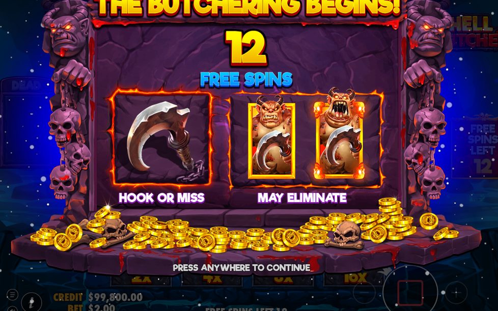Orange-red dungeon during Standard Free Spins